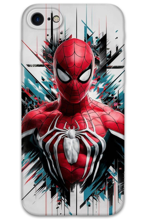 İphone 7 Uyumlu Spiderman Desenli Telefon Kılıfı + Ekran Koruyucu - 5831