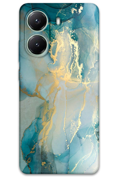 Poco X7 Pro Uyumlu Mermer Desenli Telefon Kılıfı + Ekran Koruyucu - 5814