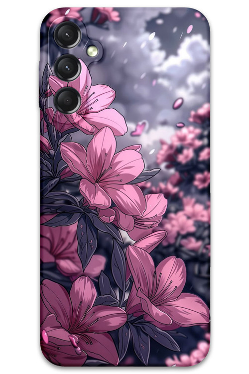 Galaxy A15 Uyumlu Çiçek Desenli Telefon Kılıfı + Ekran Koruyucu - 5796