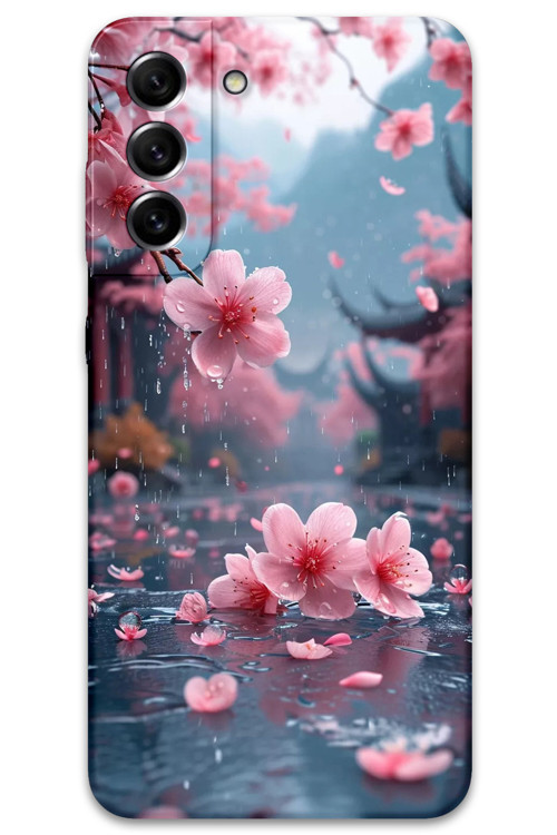 Galaxy S22 Uyumlu Çiçek Desenli Telefon Kılıfı + Ekran Koruyucu - 5794