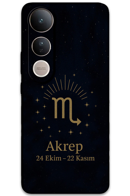 Vivo V50 Lite 4G Uyumlu Akrep Burcu Desenli Telefon Kılıfı + Ekran Koruyucu - 5775
