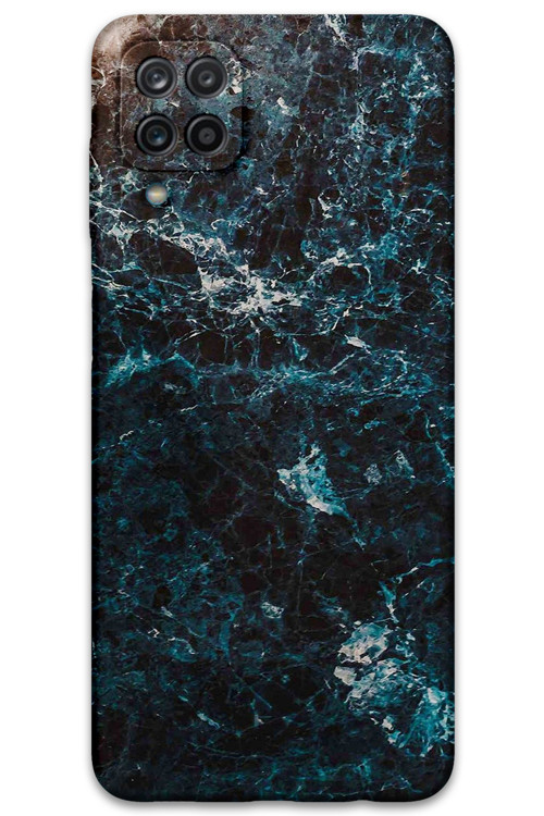 Galaxy M12 Uyumlu Mermer Desenli Telefon Kılıfı + Ekran Koruyucu - 5819