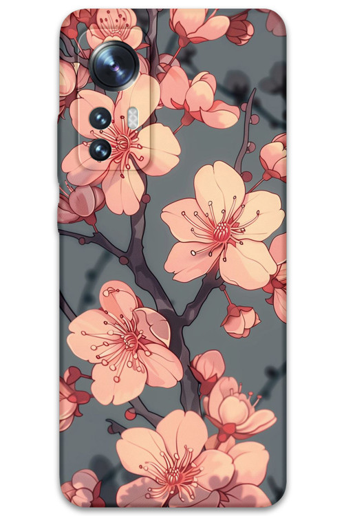 Xiaomi Mi 12 Pro Uyumlu Çiçek Desenli Telefon Kılıfı + Ekran Koruyucu - 5801