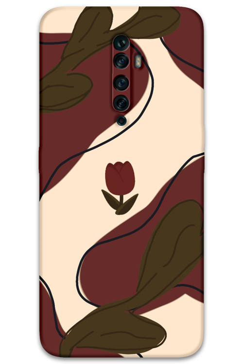 Oppo Reno 2Z Uyumlu Çiçek Desenli Telefon Kılıfı + Ekran Koruyucu - 5790