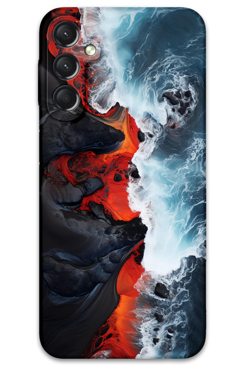 Galaxy A24 Uyumlu Mermer Desenli Telefon Kılıfı + Ekran Koruyucu - 5811