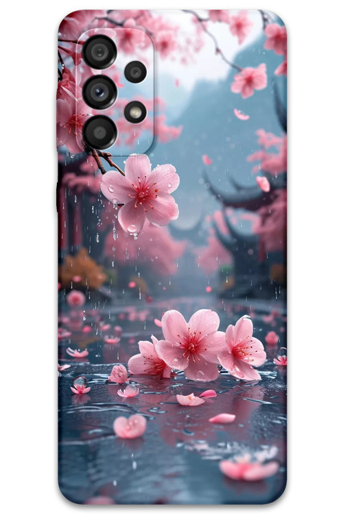 Galaxy A23 Uyumlu Çiçek Desenli Telefon Kılıfı + Ekran Koruyucu - 5794