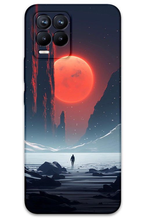 Realme 8 Pro Uyumlu Uzay Desenli Telefon Kılıfı + Ekran Koruyucu - 5861