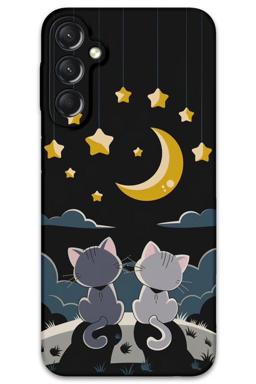 Galaxy A05S Uyumlu Kedi Desenli Telefon Kılıfı + Ekran Koruyucu - 5809