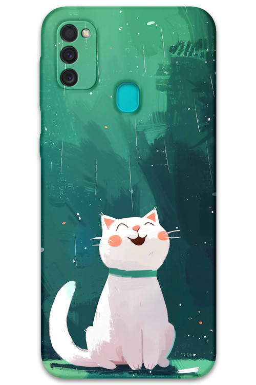 Galaxy M21 Uyumlu Retro Desenli Telefon Kılıfı + Ekran Koruyucu - 5832
