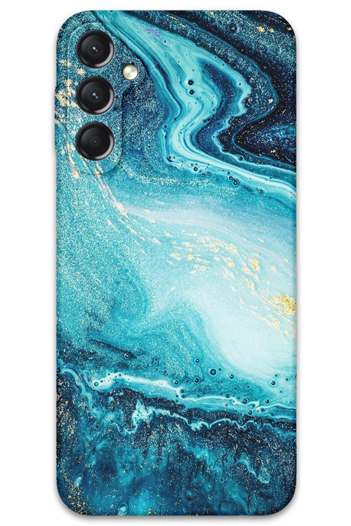 Galaxy A24 Uyumlu Mermer Desenli Telefon Kılıfı + Ekran Koruyucu - 5818