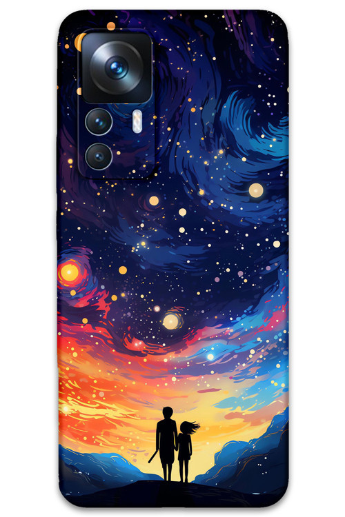 Xiaomi Mi 12T Pro Uyumlu Uzay Desenli Telefon Kılıfı + Ekran Koruyucu - 5863