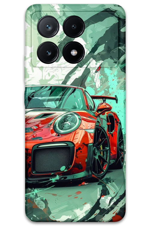 Poco X6 Pro Uyumlu Araba Desenli Telefon Kılıfı + Ekran Koruyucu - 5765