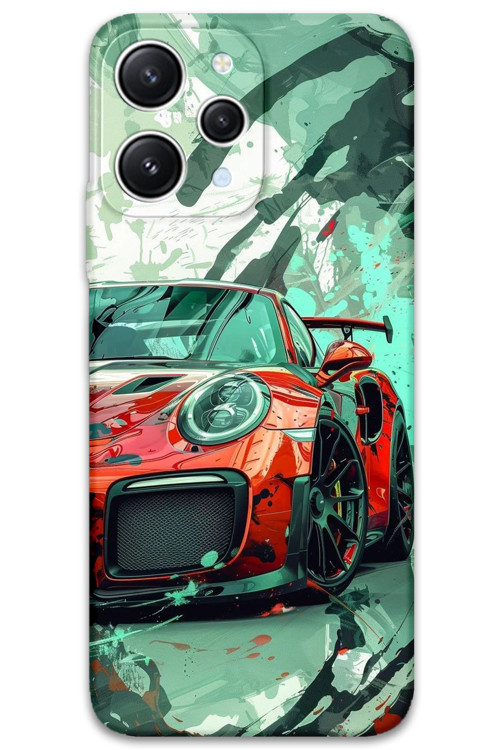 Xiaomi Redmi 12 Uyumlu Araba Desenli Telefon Kılıfı + Ekran Koruyucu - 5765