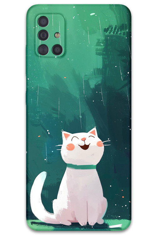 Galaxy M31S Uyumlu Kedi Desenli Telefon Kılıfı + Ekran Koruyucu - 5781