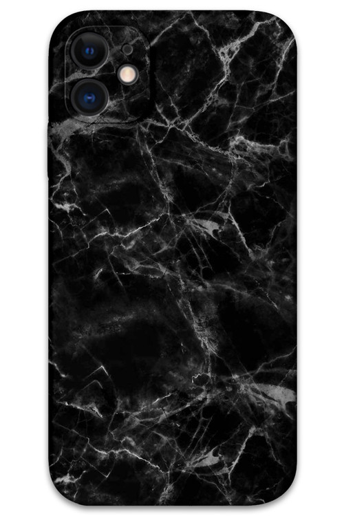 İphone 12 Uyumlu Mermer Desenli Telefon Kılıfı + Ekran Koruyucu - 5815