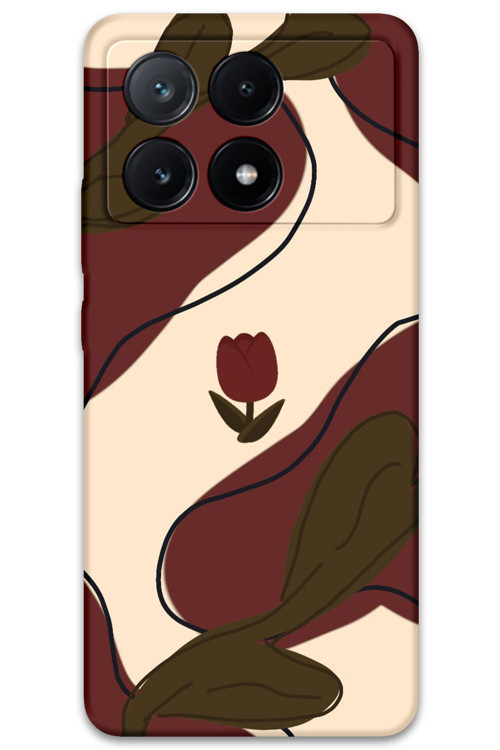 Poco X6 Pro Uyumlu Çiçek Desenli Telefon Kılıfı + Ekran Koruyucu - 5790