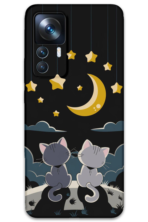 Xiaomi Mi 12T Pro Uyumlu Kedi Desenli Telefon Kılıfı + Ekran Koruyucu - 5809