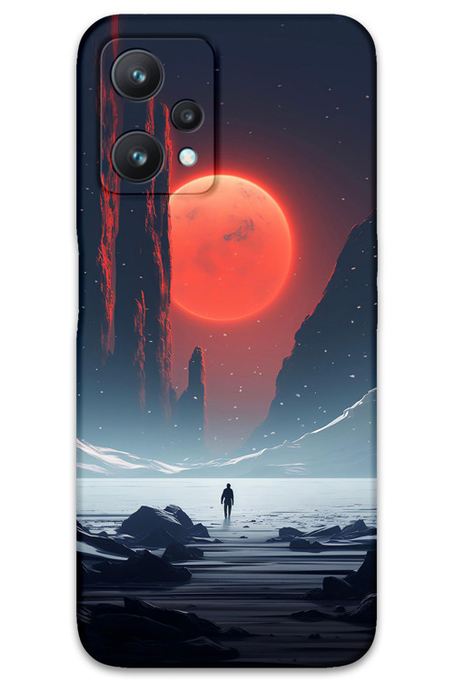 Realme 9 Pro Uyumlu Uzay Desenli Telefon Kılıfı + Ekran Koruyucu - 5861