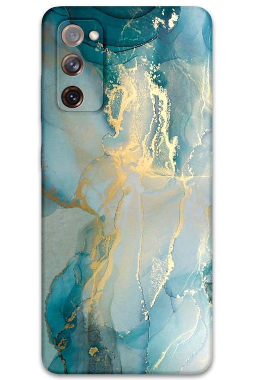 Galaxy S20 Uyumlu Mermer Desenli Telefon Kılıfı + Ekran Koruyucu - 5814