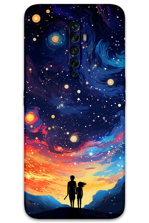 Oppo Reno 2Z Uyumlu Uzay Desenli Telefon Kılıfı + Ekran Koruyucu - 5863