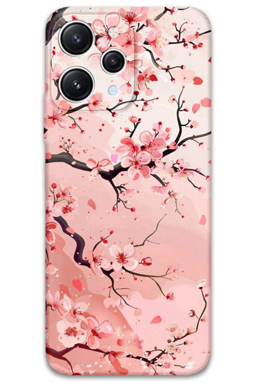 Xiaomi Redmi 12 Uyumlu Çiçek Desenli Telefon Kılıfı + Ekran Koruyucu - 5805