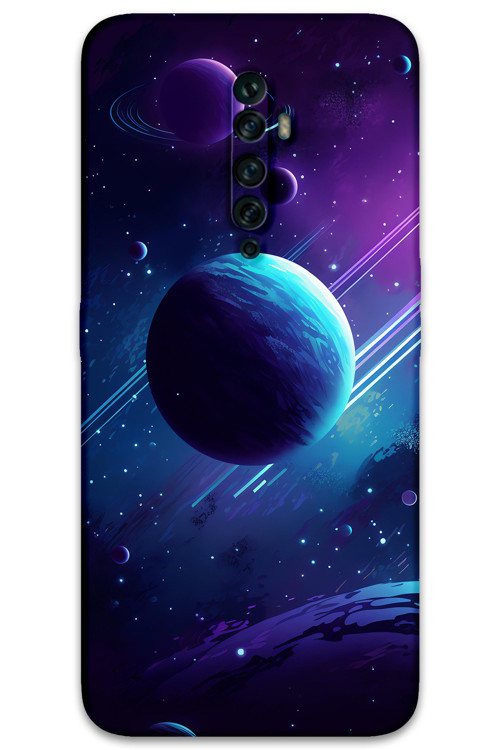 Oppo Reno 2Z Uyumlu Uzay Desenli Telefon Kılıfı + Ekran Koruyucu - 5866