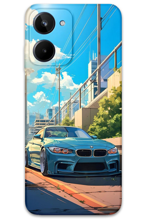Realme 10 4G Uyumlu Araba Desenli Telefon Kılıfı + Ekran Koruyucu - 5760