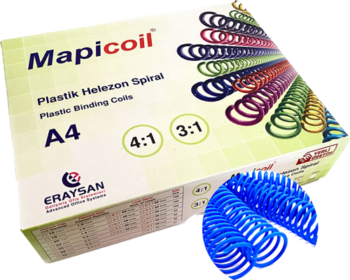 3:1 PLASTİK HELEZON SPİRAL 18MM MAVİ 100 AD. 36 LOP