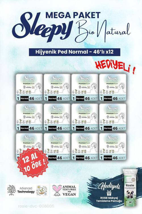 12 AL 10 ÖDE Mega Paket Bio Hijyenik ped 46'lı Normal ve ROSIE makyaj pamuğu