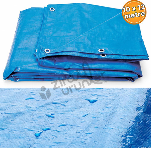 Su Geçirmez Hazır Ebatlı Pvc Branda Çadır Gölgelik Tente 10x12mt Mavi