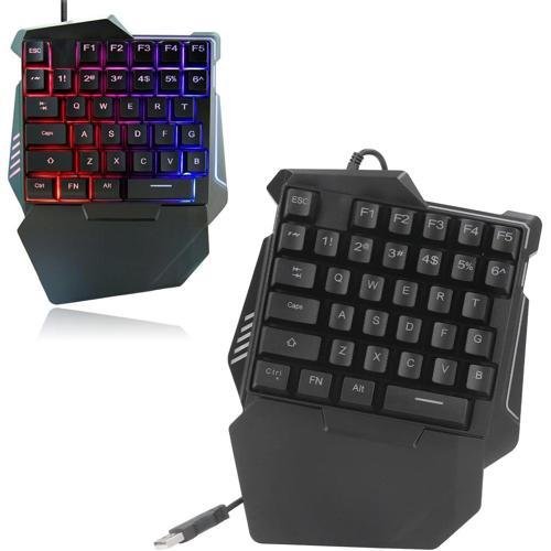 G7 Tek El Kullanım Gaming Oyuncu USB Kablolu Klavye RGB LED Işıklı 35 Tuşlu Taşınabilir Mini Oyun Tuş Takımı