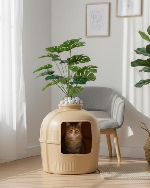 Dekorapet Dekoratif Kedi Tuvaleti Latte