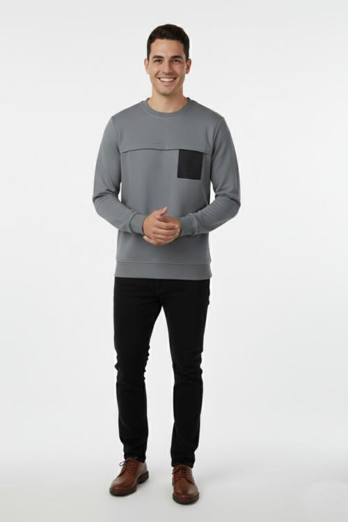 Erkek Mevsimlik Sıfır Yaka Sweatshirt BGL-ST04864