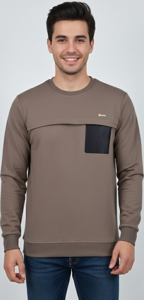 Erkek Mevsimlik Sıfır Yaka Sweatshirt BGL-ST04864