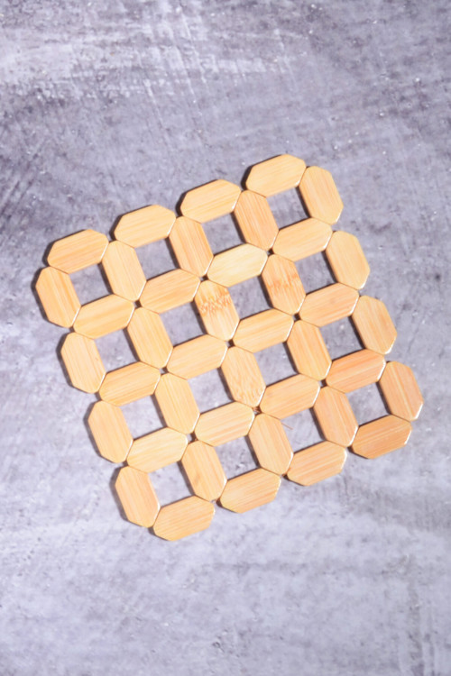 Bambu 18 Cm Kare Nihale Çaydanlık Altlığı Tencere Altlığı