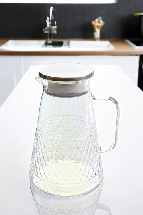 Rhombus Desenli Cam Sürahi 1800 Ml