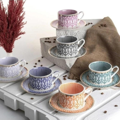 Fnc-08 Bone China 90Cc 6 Lı Fincan Çiçek/Papatya