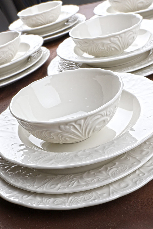 Bianca 24 Parça 6 Kişilik Porselen Yemek Takımı & Yemek Seti