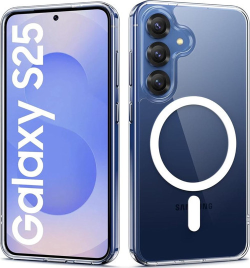 Samsung Galaxy S25 Kılıf Magsafe Özellikli Şeffaf Silikon Kapak