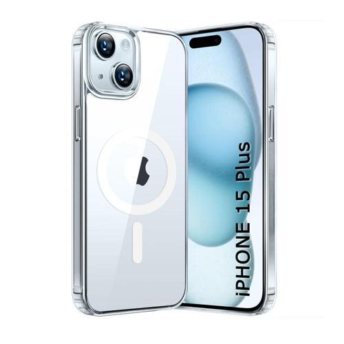 iPhone 15 Plus Kılıf Magsafe Özellikli Şeffaf Silikon Kapak