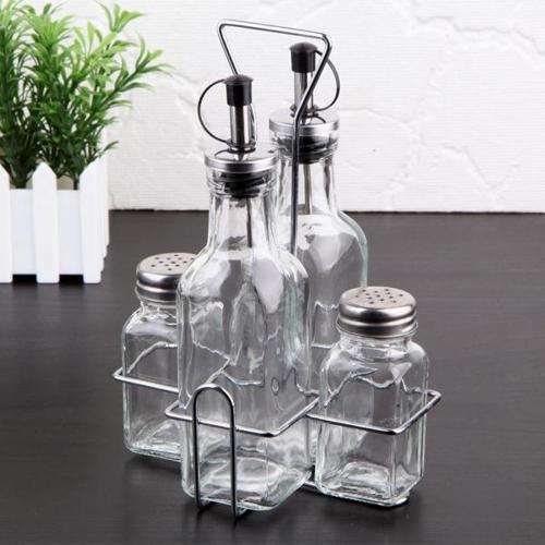 Büro Ev Ofis Mutfağı için Cam Yağlık Sirkelik Seti