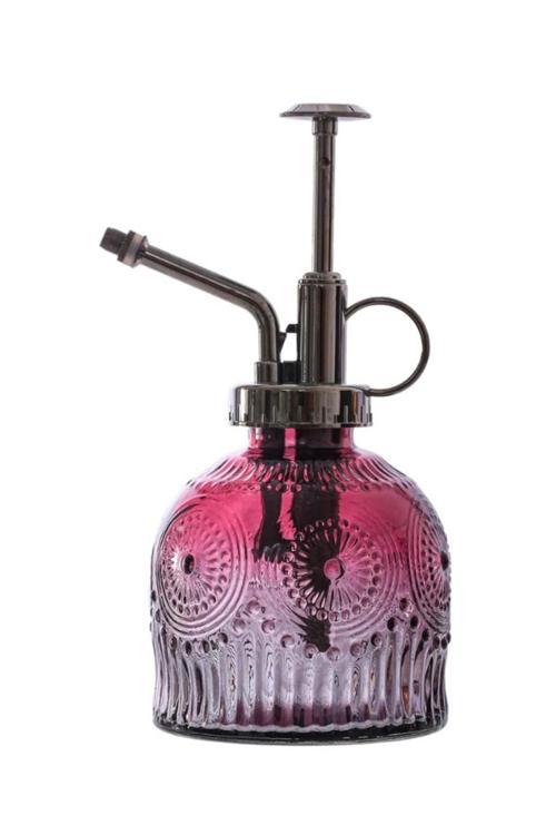 Şık Tasarımlı Ev Bahçe Saksı Çiçeklerine Özel Cam Bitki Sulama Fıskiyesi Kolonya Şişesi 200ML Kırmzı