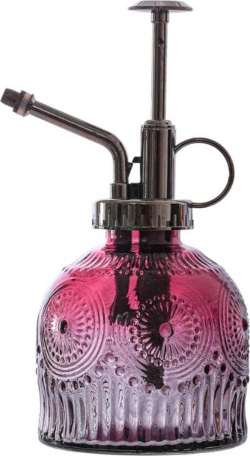Şık Tasarımlı Ev Bahçe Saksı Çiçeklerine Özel Cam Bitki Sulama Fıskiyesi Kolonya Şişesi 200ML Kırmzı