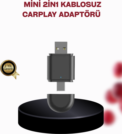 Kablosuz CarPlay Adaptörü – Bluetooth 5.4 ve Wi-Fi 6 Teknolojili Tak & Çalıştır Dönüştürücü