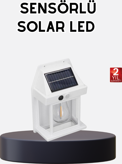 Solar Sensörlü Dış Mekan Lamba 3 Işık Modlu ve IP65 Dayanıklı