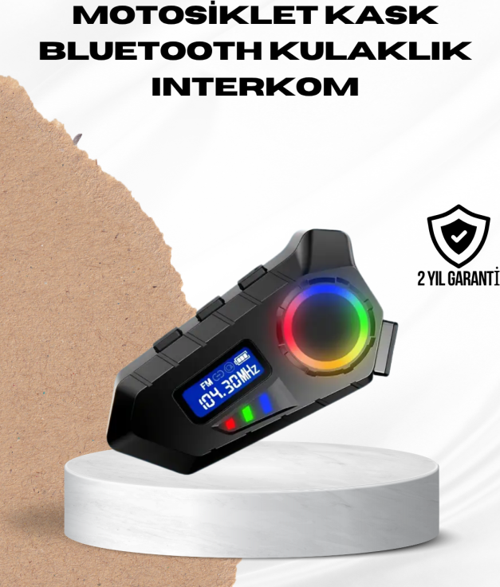 Bluetooth 5.4 İnterkom IP65 Toz ve Su Geçirmez LED Göstergeli