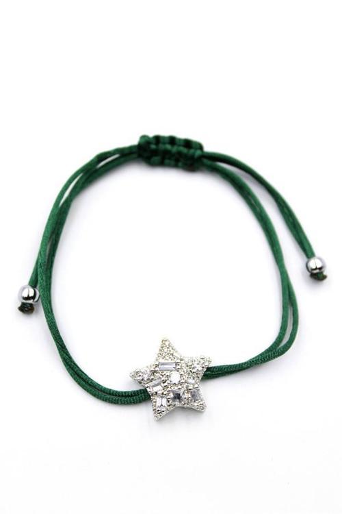 Yıldız İp Bileklik - Haki Yeşil