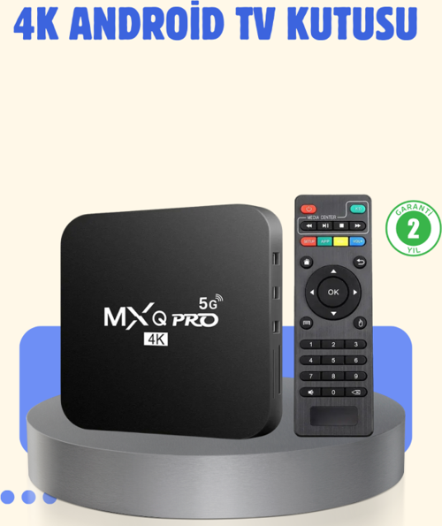 4K Android TV Box – 2GB RAM 16GB ROM, Hızlı Wi-Fi Bağlantılı Akıllı Medya Kutusu