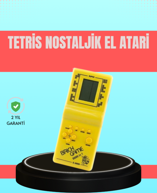 Retro Tetris El Aterisi – Pil ile Çalışan Taşınabilir Mini Oyun Konsolu