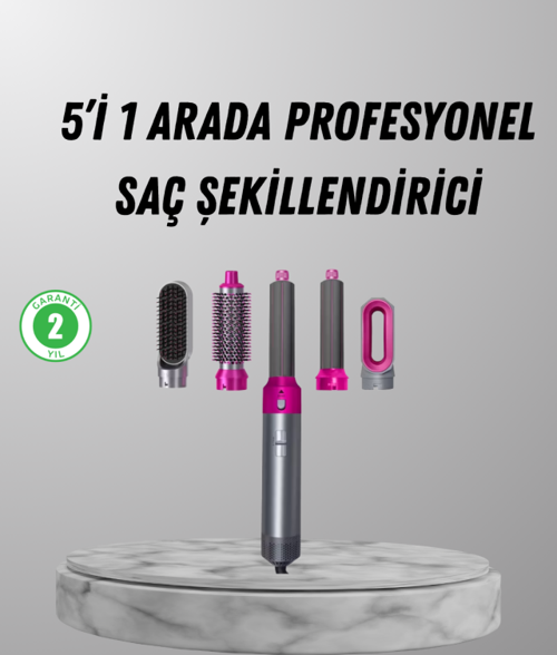 5’i 1 Arada Saç Şekillendirici Set Kuaför Düzeyinde Performans ve Ergonomik Tasarım